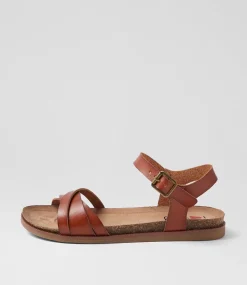 Women I LOVE BILLY Flats|Sandals-Clonti Cognac Sandals