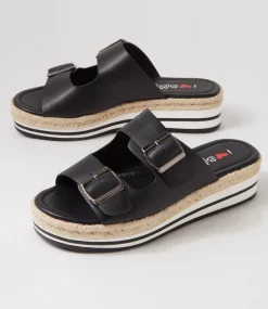 Women I LOVE BILLY Sandals|Slides-Coachi Black Slides