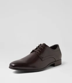 COLORADO Dress Shoes-Coast Brown Leather Lace Up Flats