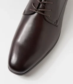 COLORADO Dress Shoes-Coast Brown Leather Lace Up Flats