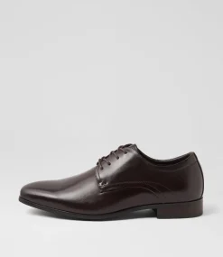 COLORADO Dress Shoes-Coast Brown Leather Lace Up Flats