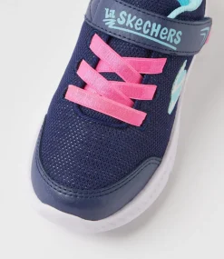 SKECHERS Sport School Shoes-Comfy Flex 2 Tot Navy Fabric Sneakers