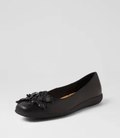 Women SUPERSOFT Comfort|Flats-Comotion Black Leather Ballet Flats