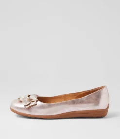 Women SUPERSOFT Comfort|Flats-Comotion Light Rose Metallic Suede Ballet Flats