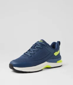 COLORADO Sport School Shoes-Comp Jnr B Lace Navy Knit Sneakers