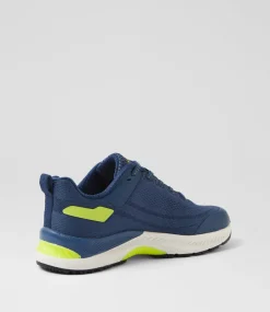 COLORADO Sport School Shoes-Comp Jnr B Lace Navy Knit Sneakers