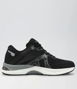 COLORADO Sport School Shoes|Junior School Shoes-Compete Jnr Lace Black White Mesh Sneakers