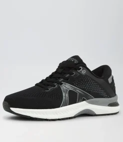 COLORADO Sport School Shoes|Senior School Shoes-Compete Snr B Black White Mesh Sneakers