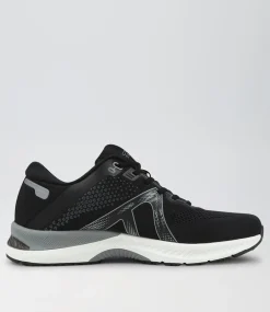 COLORADO Sport School Shoes|Senior School Shoes-Compete Snr G Black White Mesh Sneakers