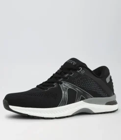 COLORADO Sport School Shoes|Senior School Shoes-Compete Snr G Black White Mesh Sneakers