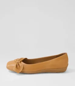 Women SUPERSOFT Comfort|Flats-Connor Dark Tan Leather Ballet Flats