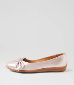 Women SUPERSOFT Comfort|Flats-Connor Light Rose Metallic Suede Ballet Flats
