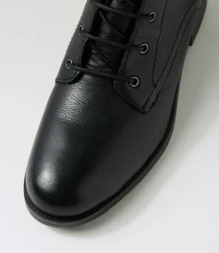 Women SUPERSOFT Boots|Comfort-Connors Black Leather Lace Up Boots