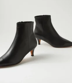 Women DIANA FERRARI Boots-Conoir Black Leather Ankle Boots