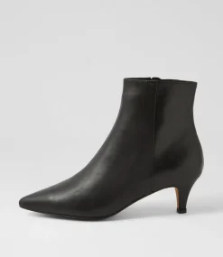 Women DIANA FERRARI Boots-Conoir Black Leather Ankle Boots