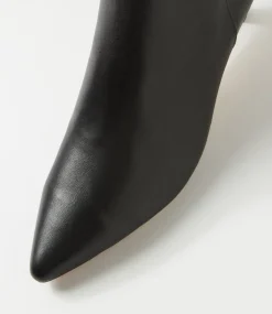 Women DIANA FERRARI Boots-Conoir Black Leather Ankle Boots