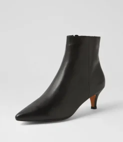 Women DIANA FERRARI Boots-Conoir Black Leather Ankle Boots