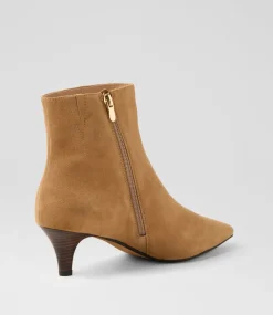 Women DIANA FERRARI Boots-Conoir Cappuccino Dark Brown Suede Ankle Boots