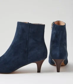 Women DIANA FERRARI Boots-Conoir Navy Dark Brown Suede Ankle Boots