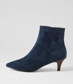 Women DIANA FERRARI Boots-Conoir Navy Dark Brown Suede Ankle Boots