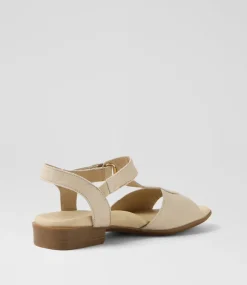 Women SUPERSOFT Flats|Sandals-Coras Almond Leather Sandals