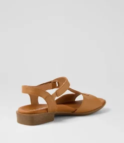 Women SUPERSOFT Comfort|Flats-Coras Dark Tan Leather Sandals