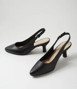 Women SUPERSOFT Comfort|Heels-Coria Black Leather Heels