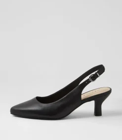 Women SUPERSOFT Comfort|Heels-Coria Black Leather Heels