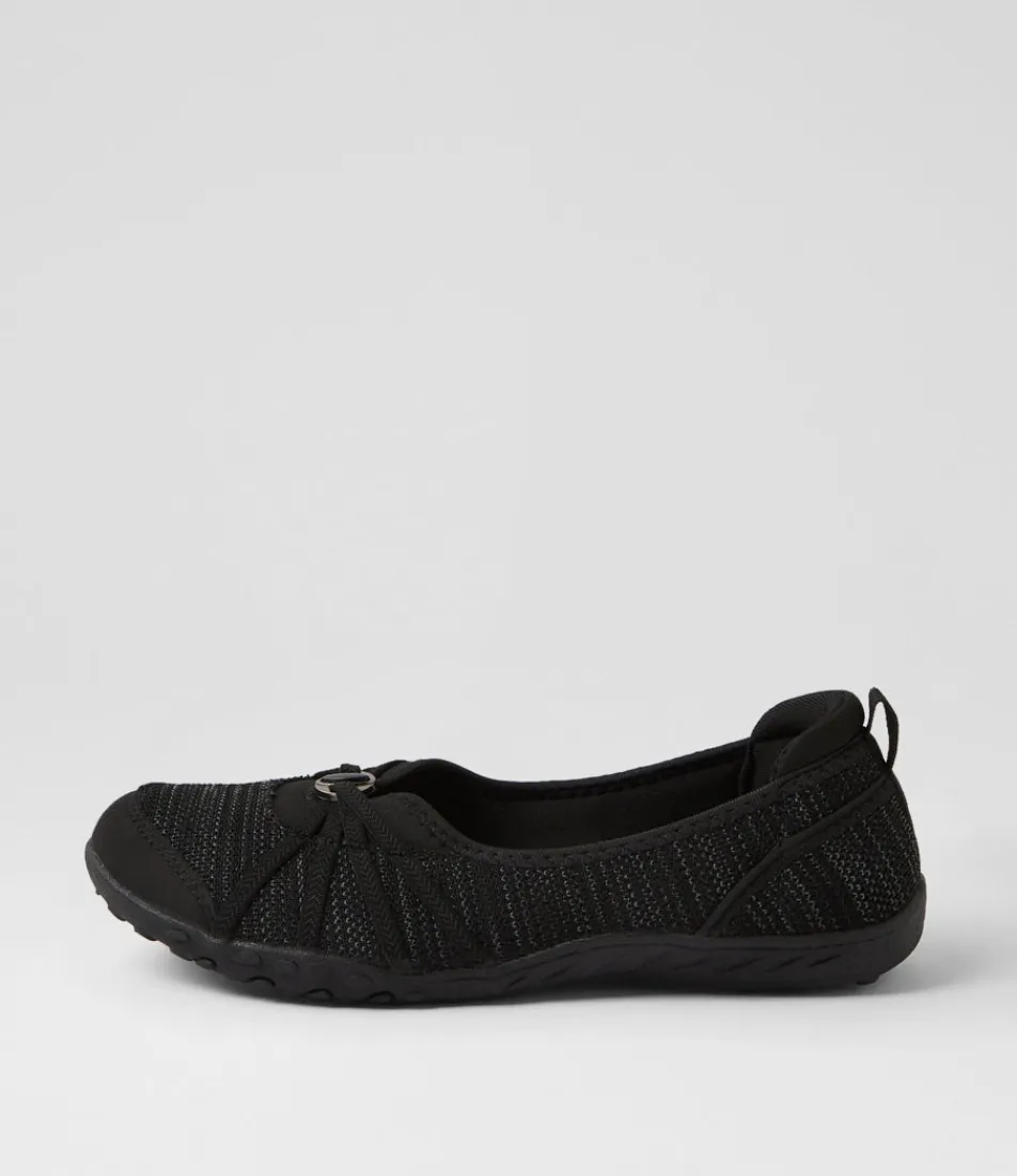 Women SUPERSOFT Comfort|Flats-Corra Black Fabric Flat Shoes