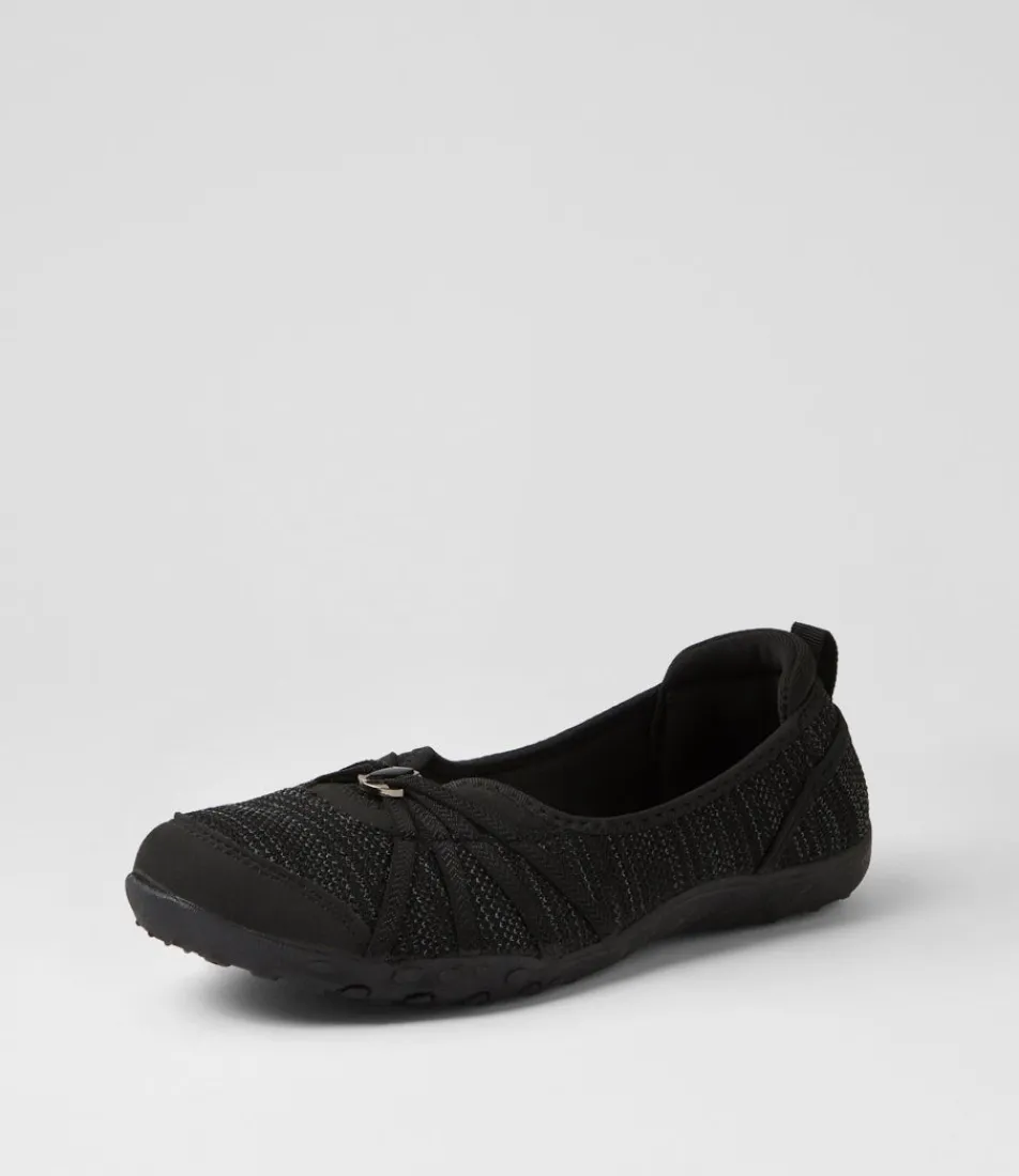 Women SUPERSOFT Comfort|Flats-Corra Black Fabric Flat Shoes