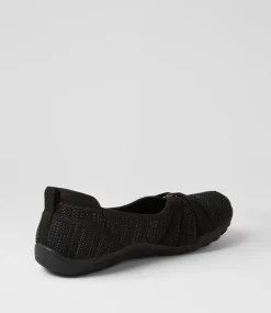 Women SUPERSOFT Comfort|Flats-Corra Black Fabric Flat Shoes