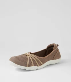 Women SUPERSOFT Comfort|Flats-Corra Light Taupe Fabric Flat Shoes