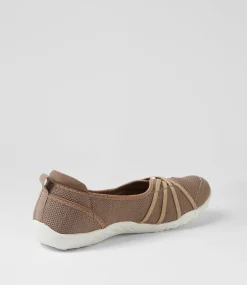 Women SUPERSOFT Comfort|Flats-Corra Light Taupe Fabric Flat Shoes