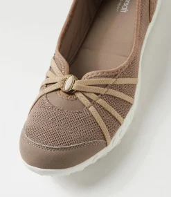 Women SUPERSOFT Comfort|Flats-Corra Light Taupe Fabric Flat Shoes