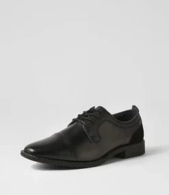 C88 by COLORADO Dress Shoes-Cory Black Smooth Lace Up Flats