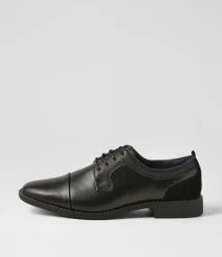 C88 by COLORADO Dress Shoes-Cory Black Smooth Lace Up Flats