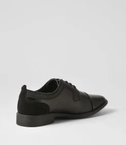 C88 by COLORADO Dress Shoes-Cory Black Smooth Lace Up Flats