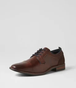 C88 by COLORADO Dress Shoes-Cory Brown Smooth Lace Up Flats