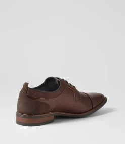 C88 by COLORADO Dress Shoes-Cory Brown Smooth Lace Up Flats