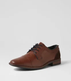 C88 by COLORADO Dress Shoes-Cory Tan Smooth Lace Up Flats