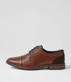 C88 by COLORADO Dress Shoes-Cory Tan Smooth Lace Up Flats