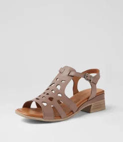 Women DIANA FERRARI Wedges|Sandals-Costyle Pale Taupe Leather Sandals