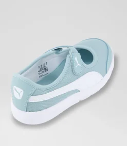 PUMA Sport School Shoes-Courtflex Lina Junior Green White Sneakers