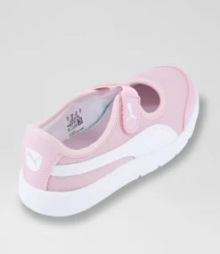 PUMA Sport School Shoes-Courtflex Lina Junior Rose White Sneakers