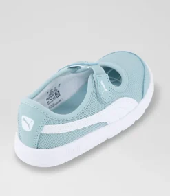 PUMA Sport School Shoes-Courtflex Lina Toddler Green White Sneakers
