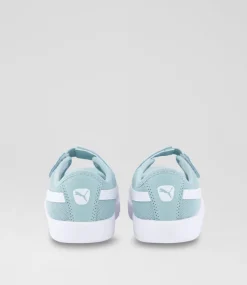 PUMA Sport School Shoes-Courtflex Lina Toddler Green White Sneakers