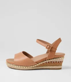 Women SUPERSOFT Comfort|Wedges-Cousin Dark Tan Jewelled Rope Leather Sandals