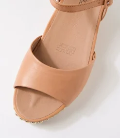 Women SUPERSOFT Comfort|Wedges-Cousin Dark Tan Jewelled Rope Leather Sandals