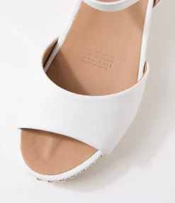 Women SUPERSOFT Comfort|Wedges-Cousin White Jewelled Rope Leather Sandals