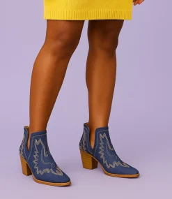 Women I LOVE BILLY Boots-Craayzie Denim Ankle Boots